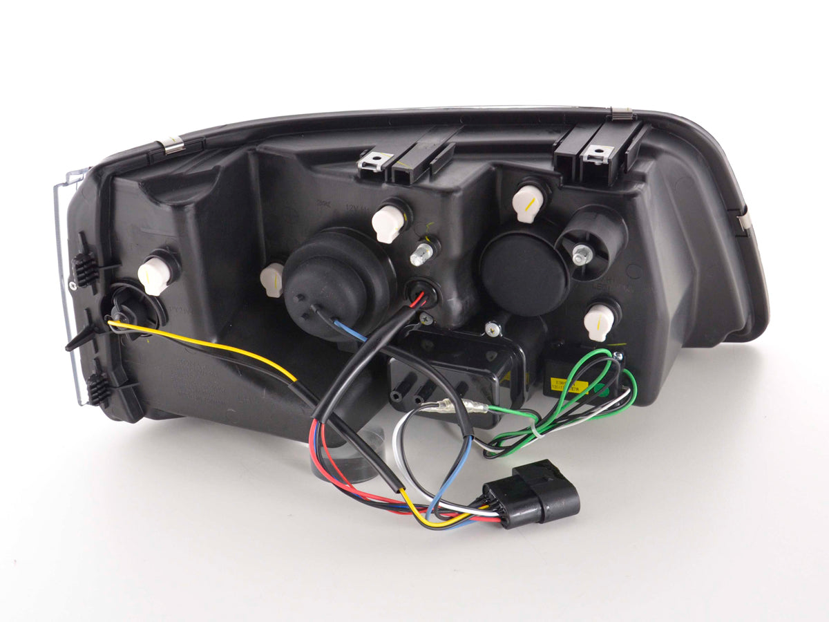 Scheinwerfer Set Daylight LED TFL-Optik VW Bus Typ T5 03-09 schwarz Scheinwerfer Set Daylight LED TFL-Optik VW Bus Typ T5 03-09 schwarz